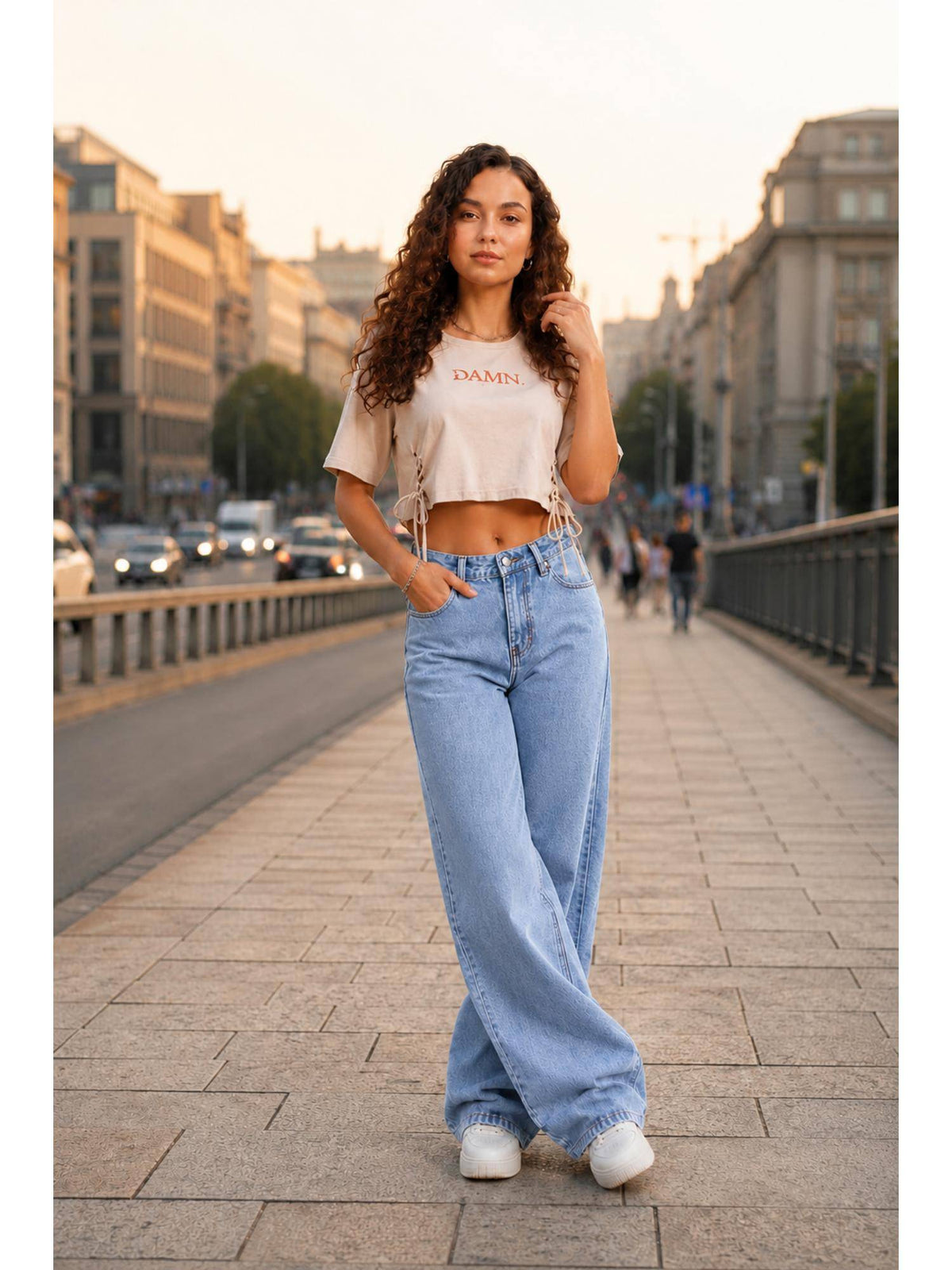 Ice Blue Women Straight Leg Streatchable High Rise Jeans | ST23 - view 4