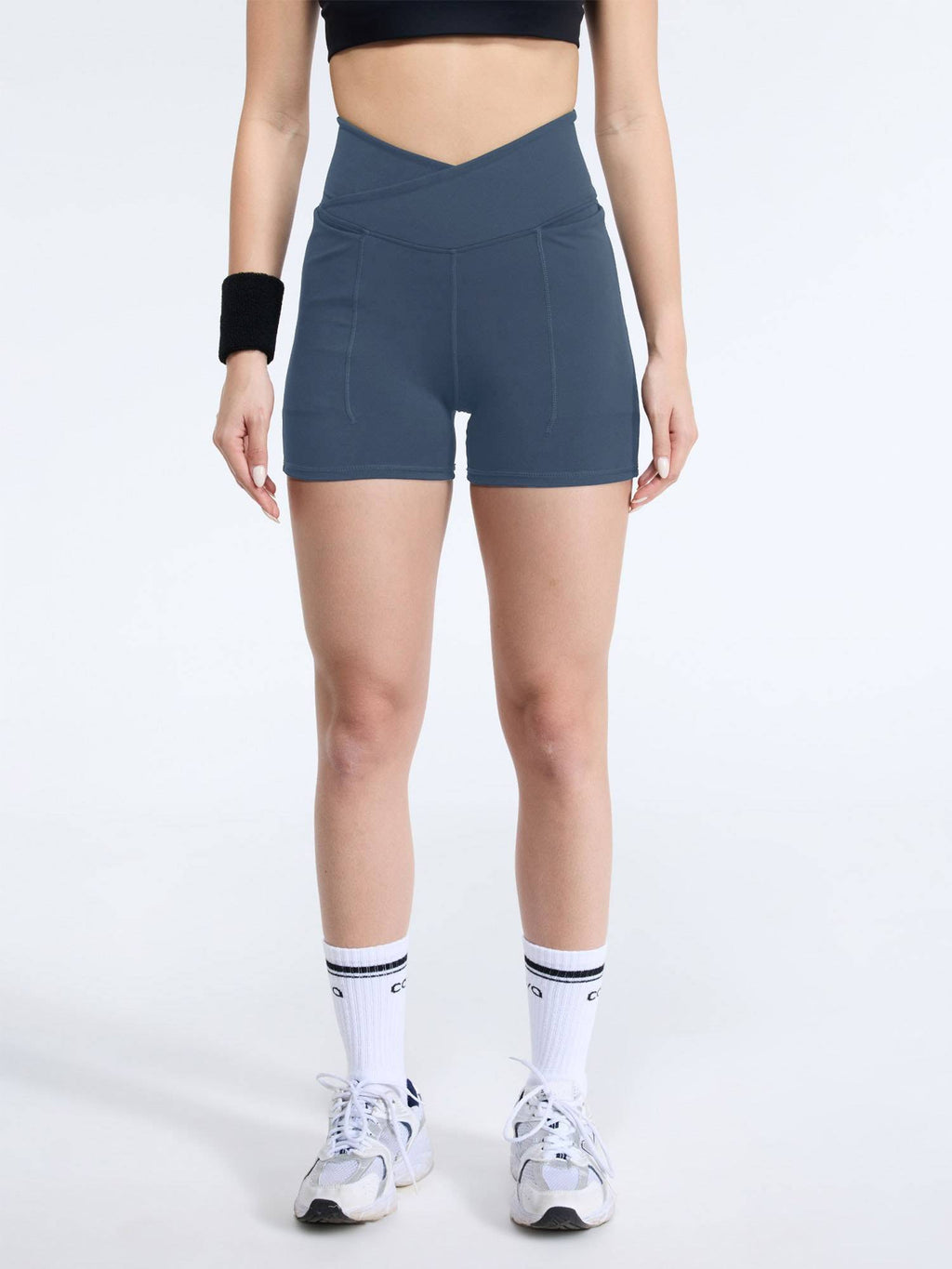 Steel Blue Hourglass Booty Shorts - view 1