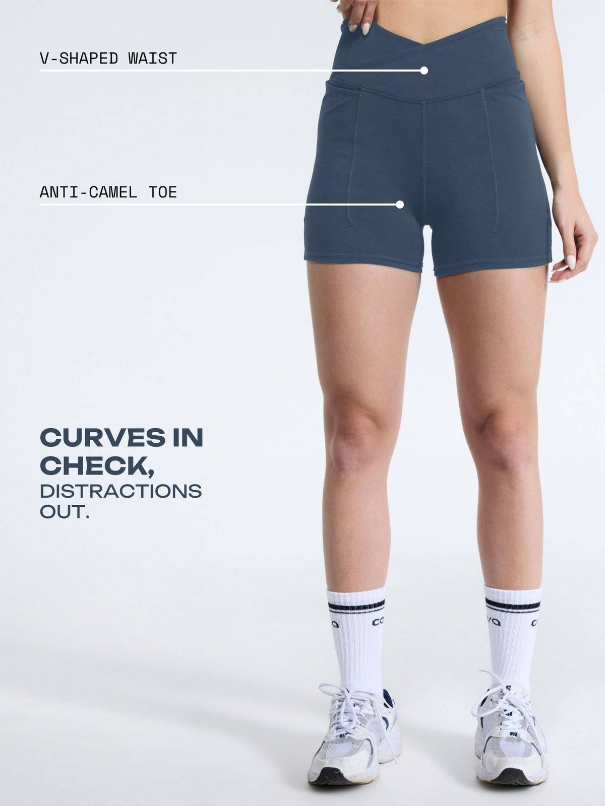 Steel Blue Hourglass Booty Shorts - view 3