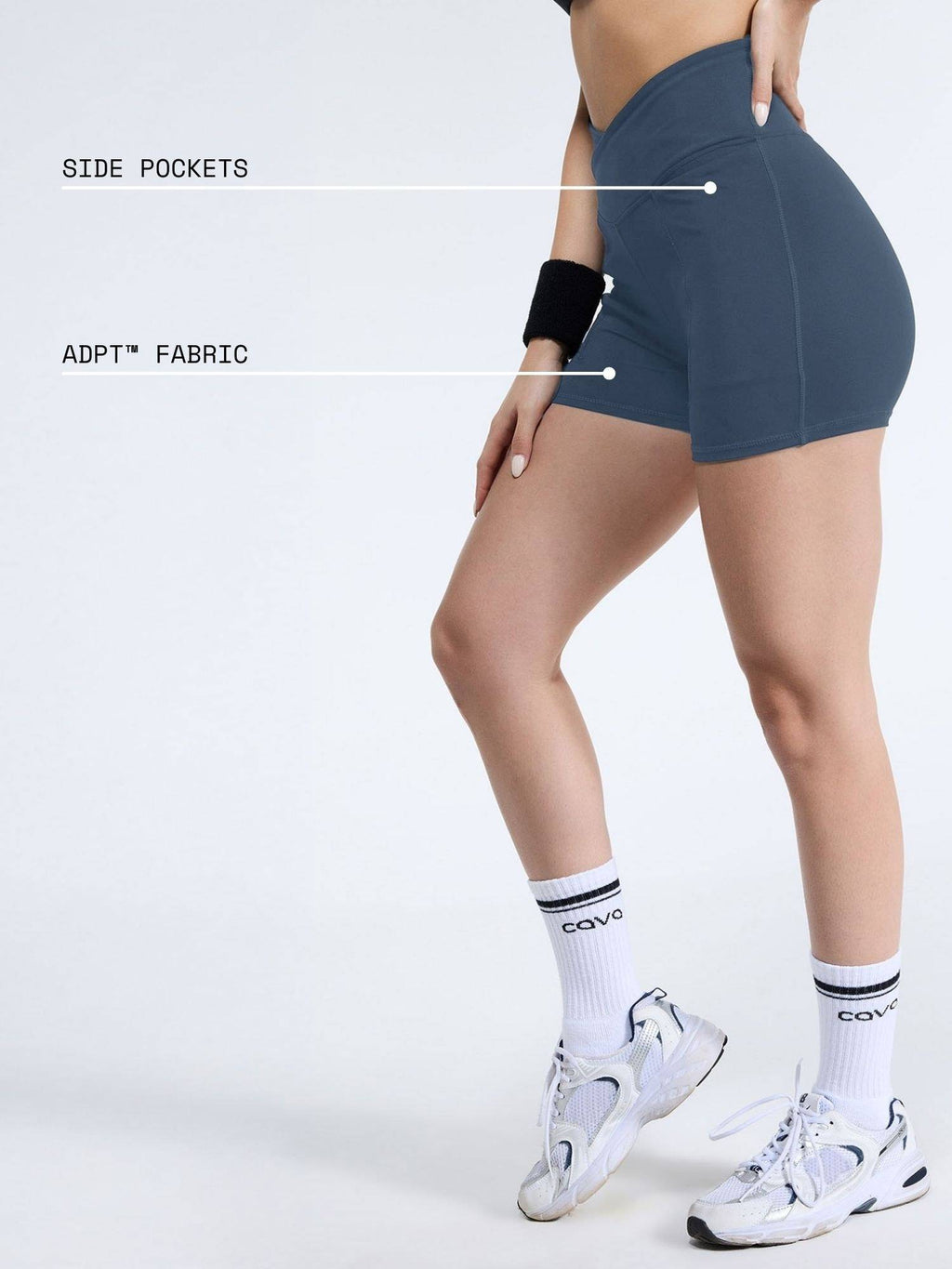 Steel Blue Hourglass Booty Shorts - view 4