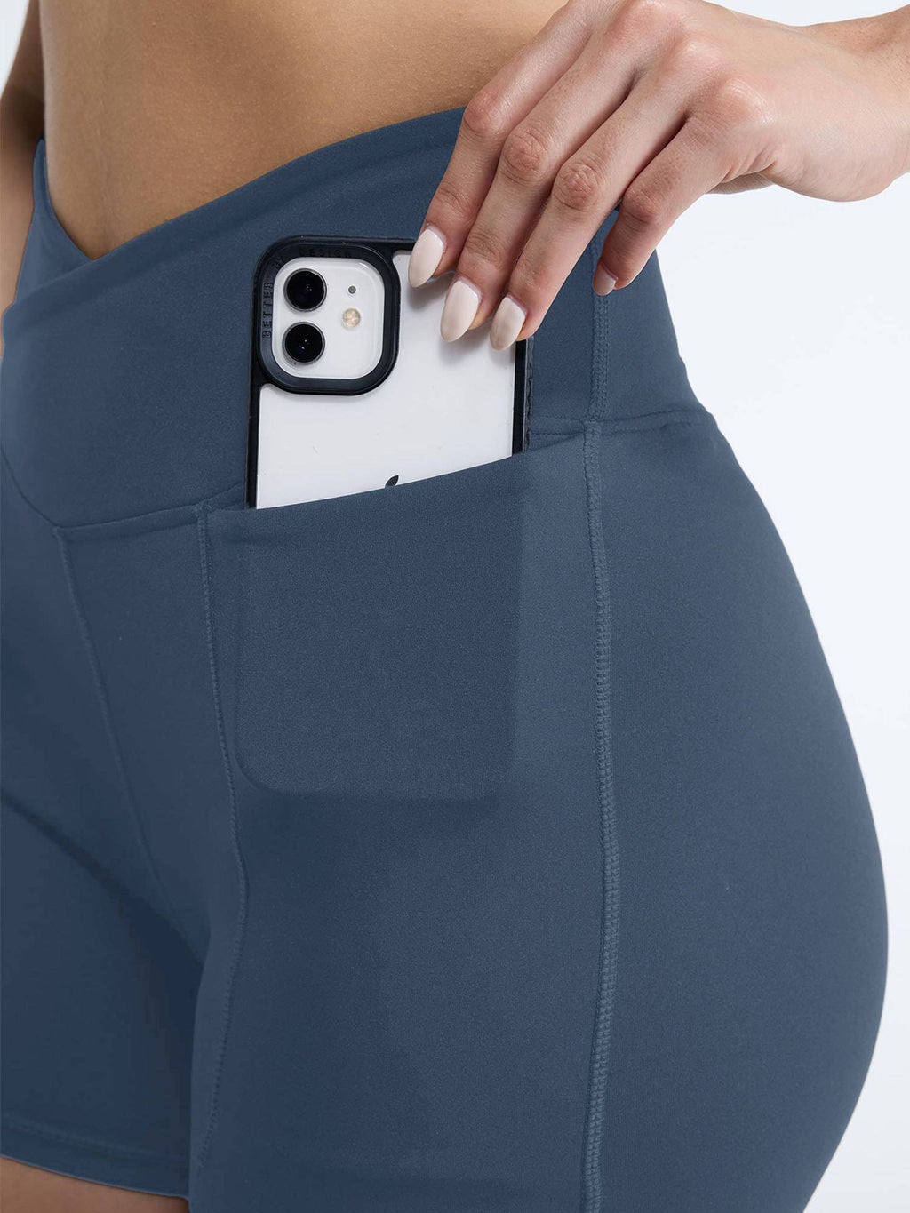 Steel Blue Hourglass Booty Shorts - view 6