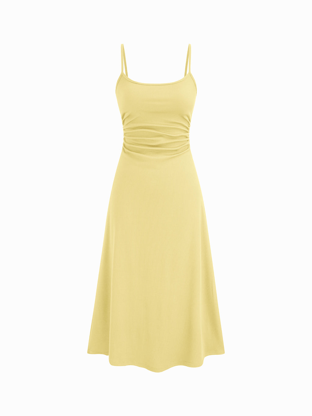 Ruched Solid Cami Maxi Dress & Solid Long Sleeve Shrug | D56 - view 32