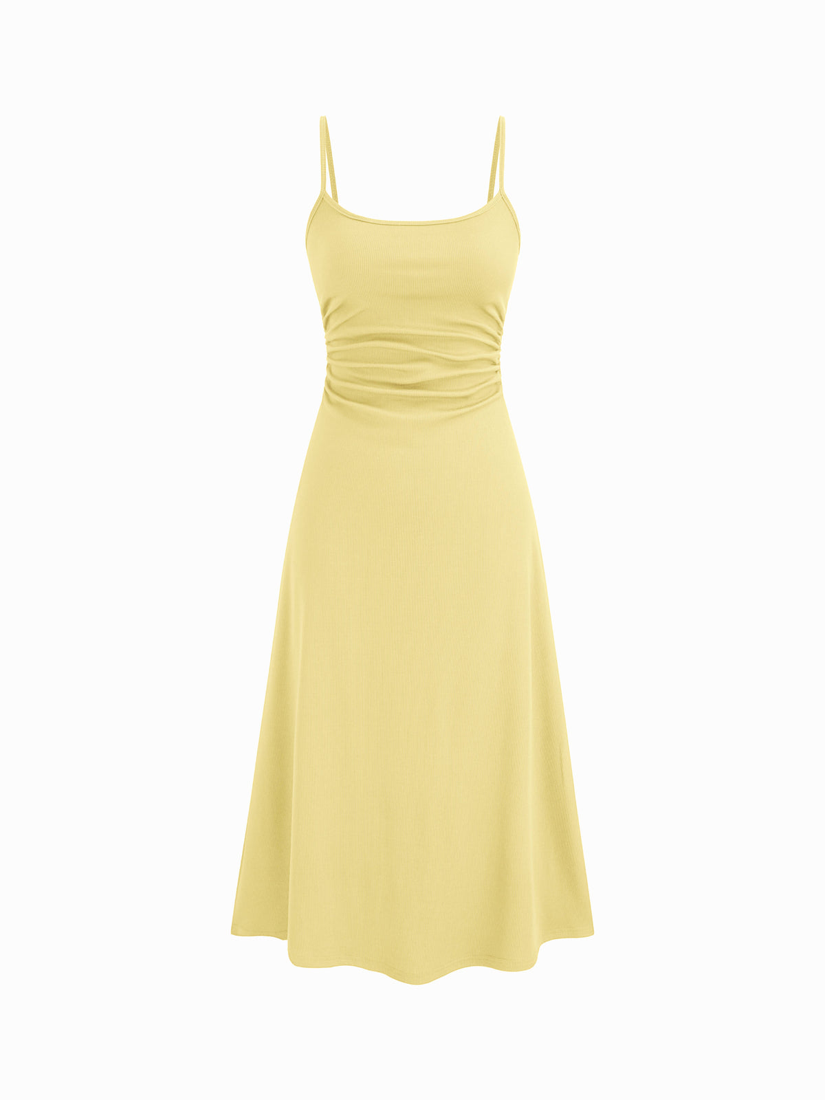 Ruched Solid Cami Maxi Dress & Solid Long Sleeve Shrug | D56 - view 32