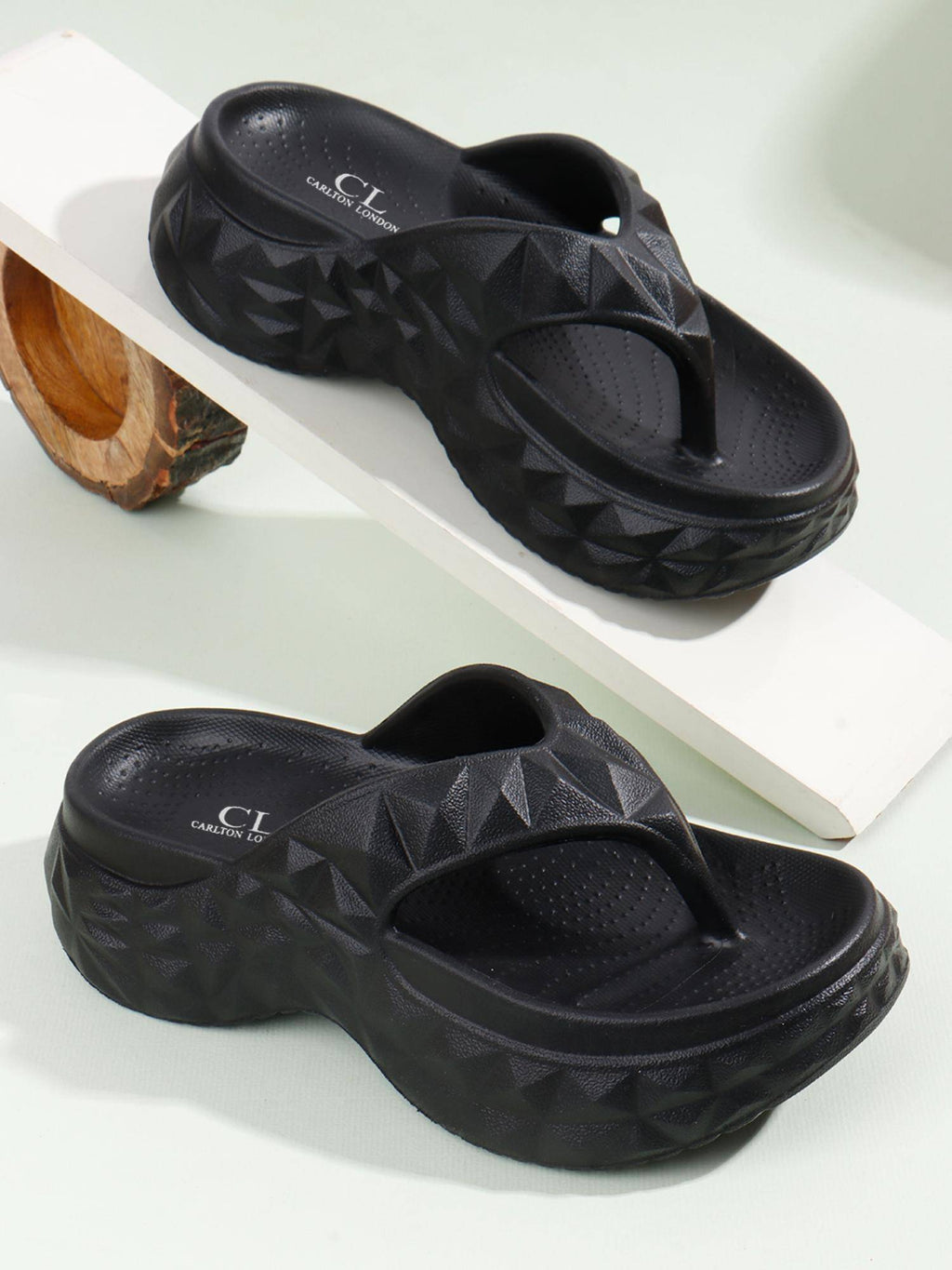 Womens Black Superior Elevated Comfort Sandals | SD89 - view 3