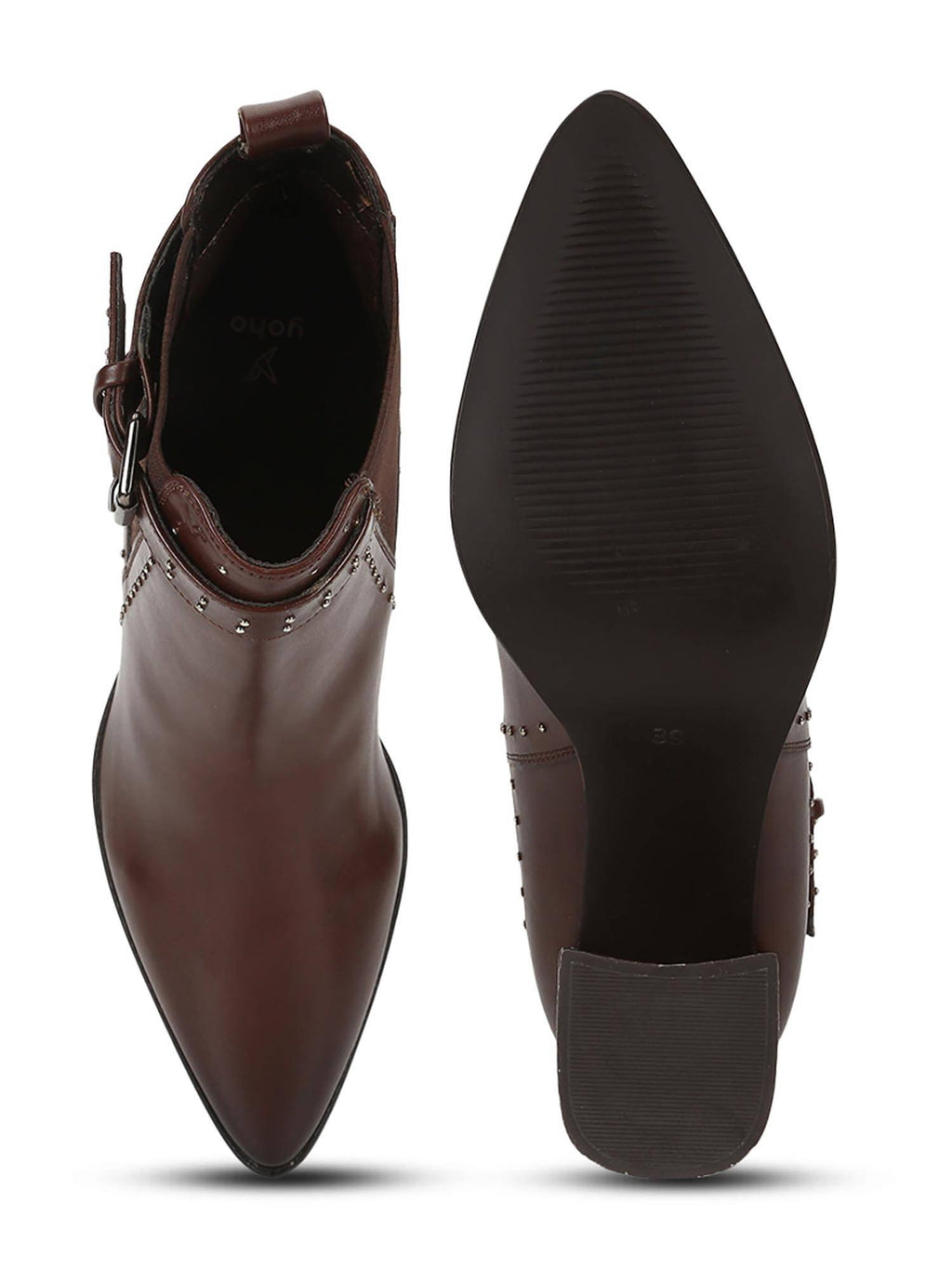 Women High Buckle Boots - Brown | BT61 - view 3