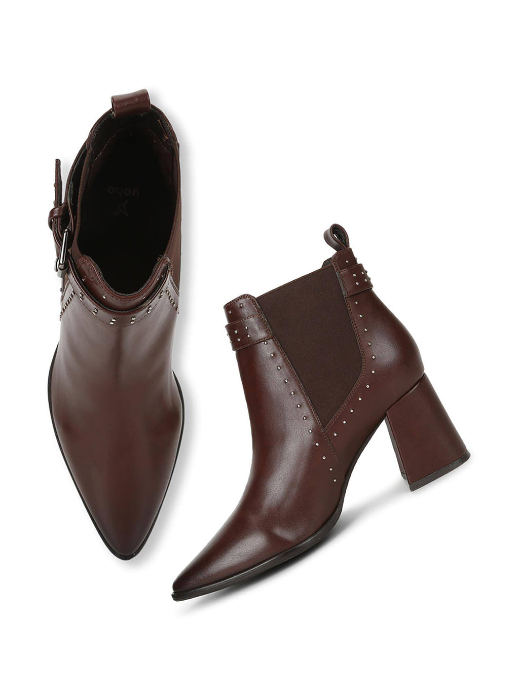 Women High Buckle Boots - Brown | BT61 - view 5