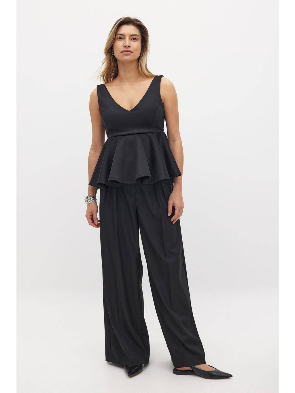 Peplum Top - Black | pt51 - view 2
