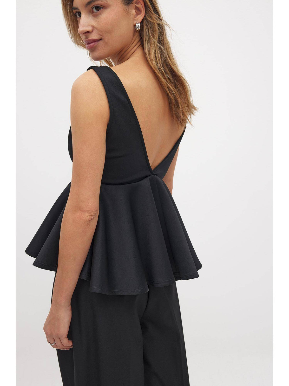 Peplum Top - Black | pt51 - view 4
