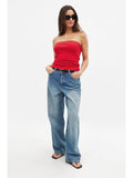 Ribbed Tube Top - Red | TT90 - view 1