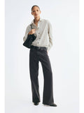 Women Grey Wide High Jeans | ST23 - view 1