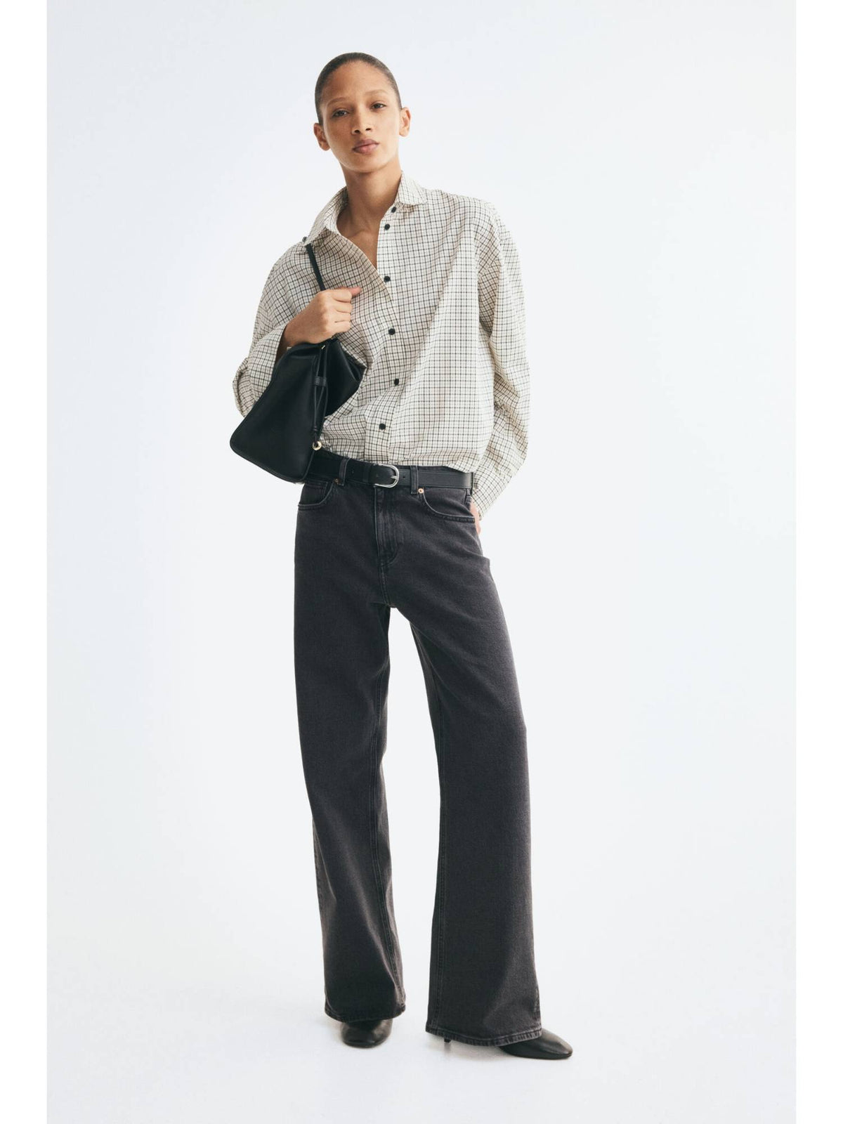 Women Grey Wide High Jeans | ST23 - view 1