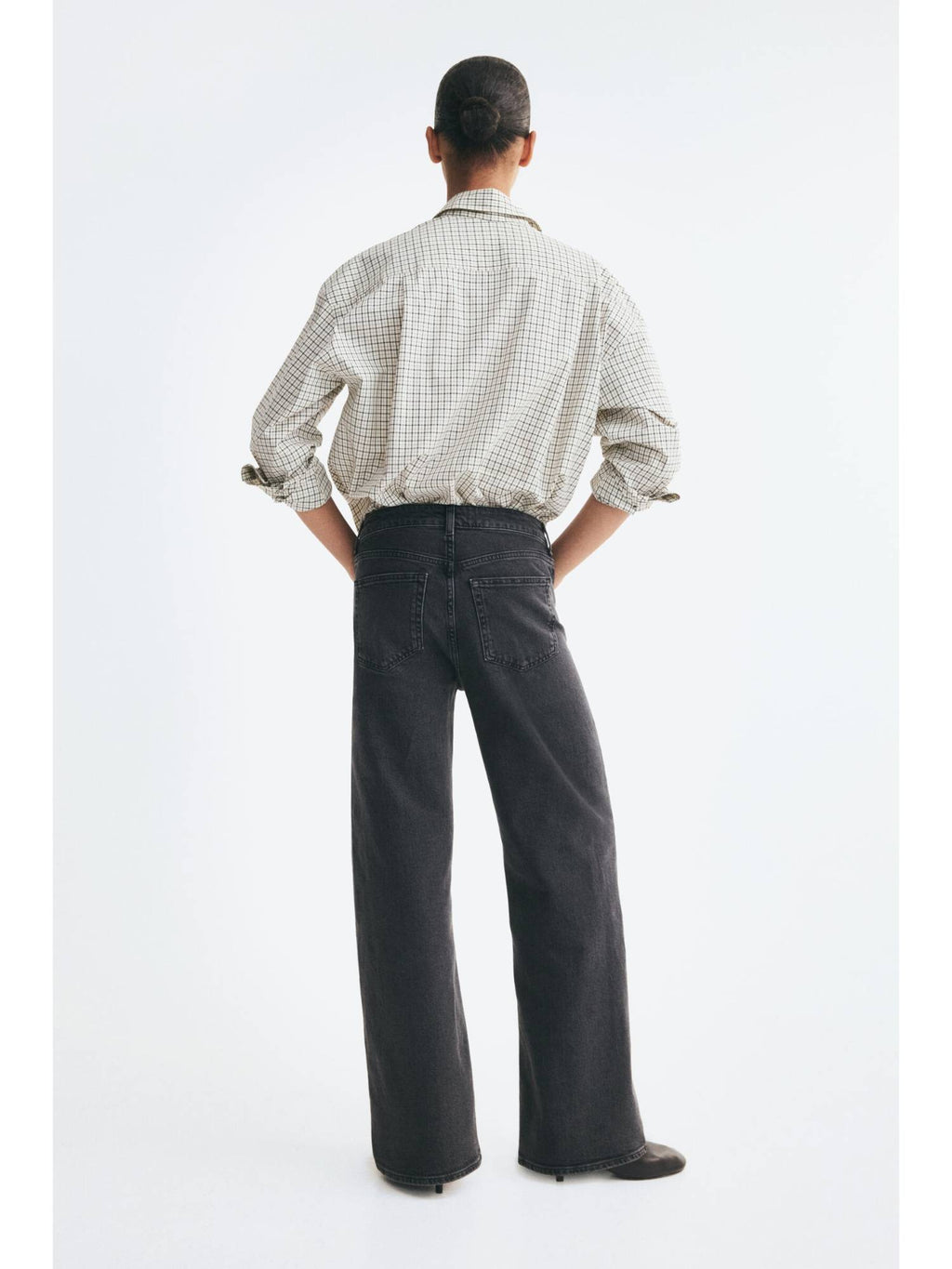 Women Grey Wide High Jeans | ST23 - view 4
