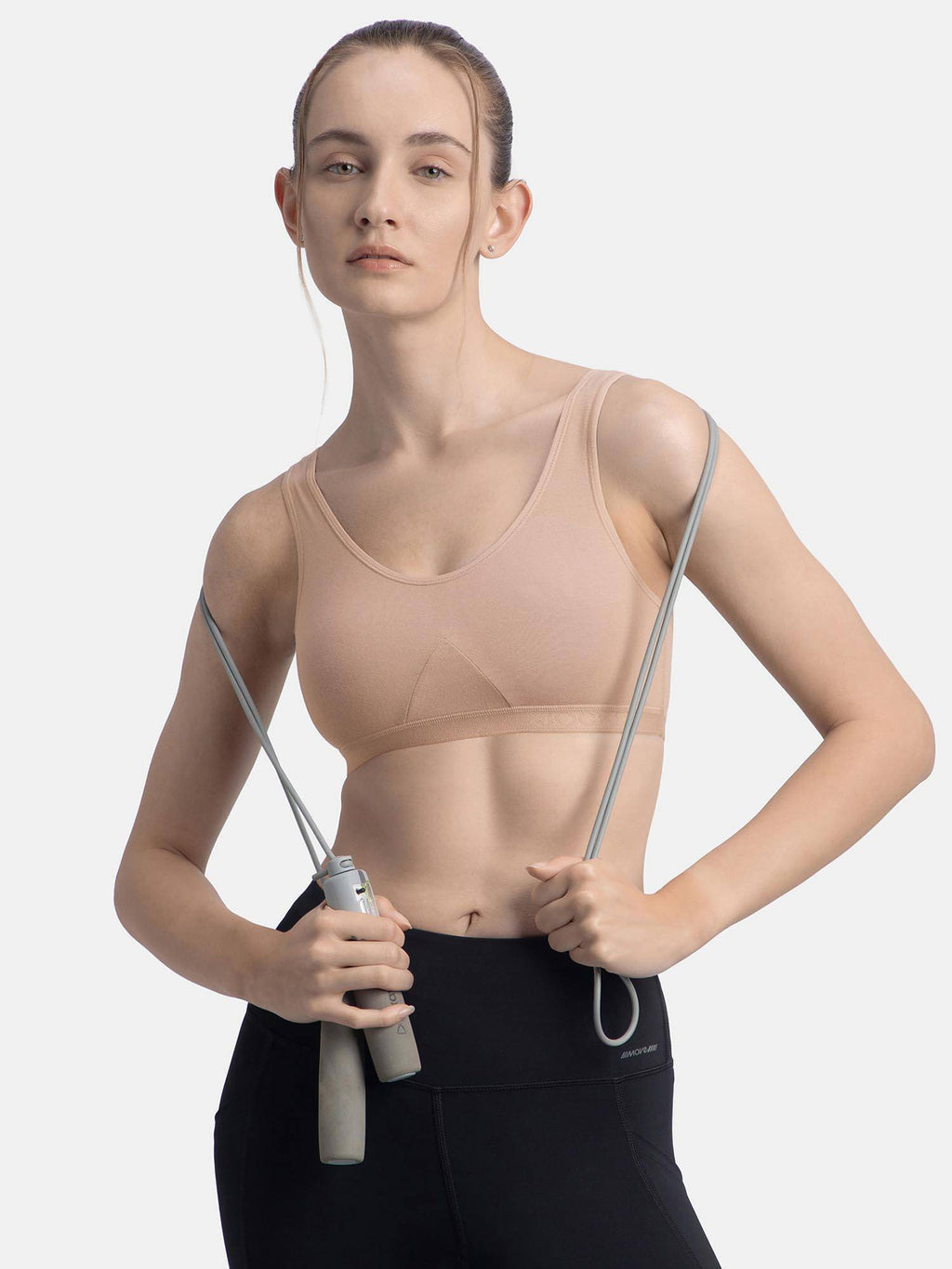 1376 Wirefree Non Padded Cotton Elastane Active Bra - Heather Rose | sb09 - view 24