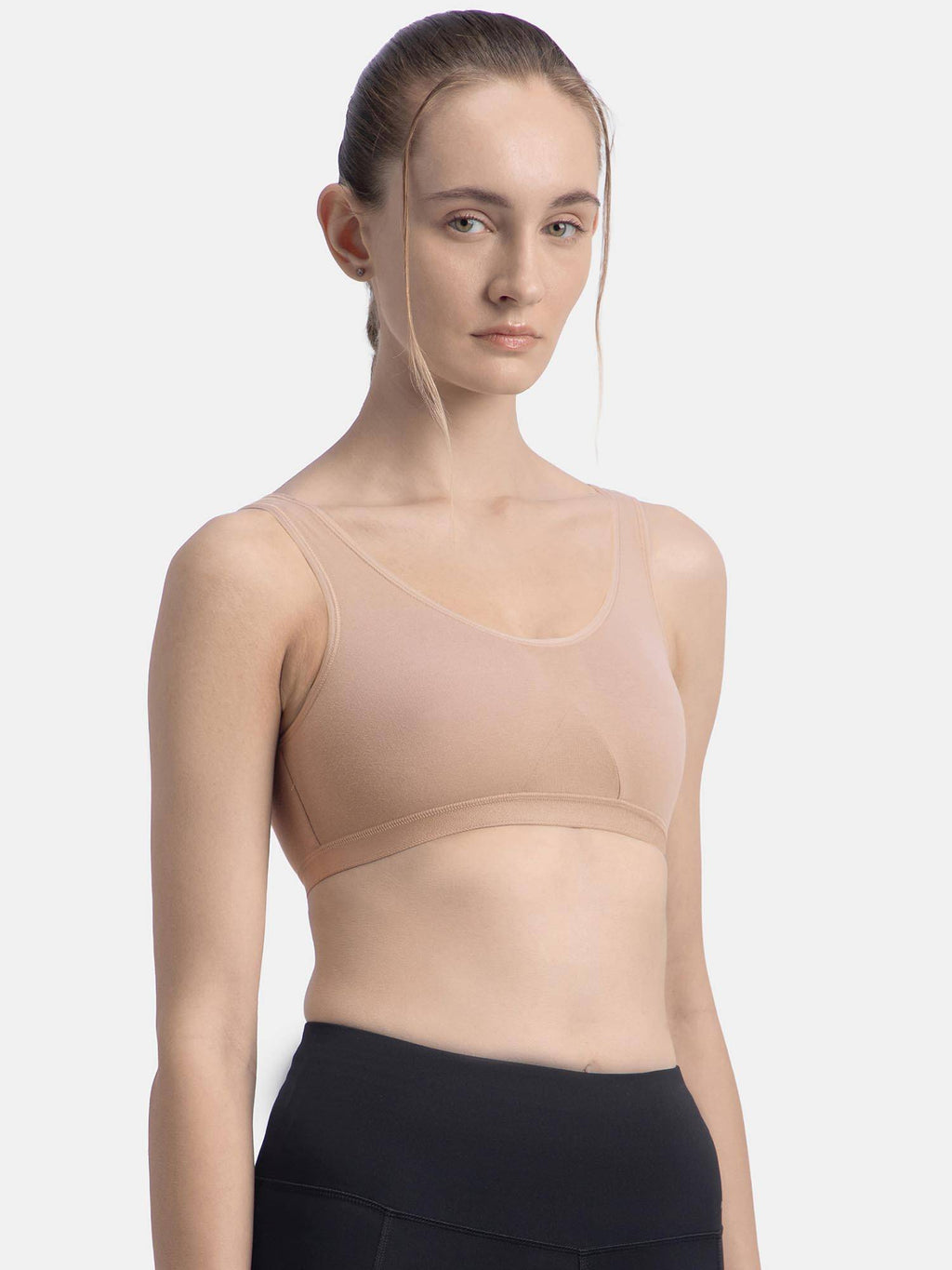 1376 Wirefree Non Padded Cotton Elastane Active Bra - Skin | sb09 - view 32
