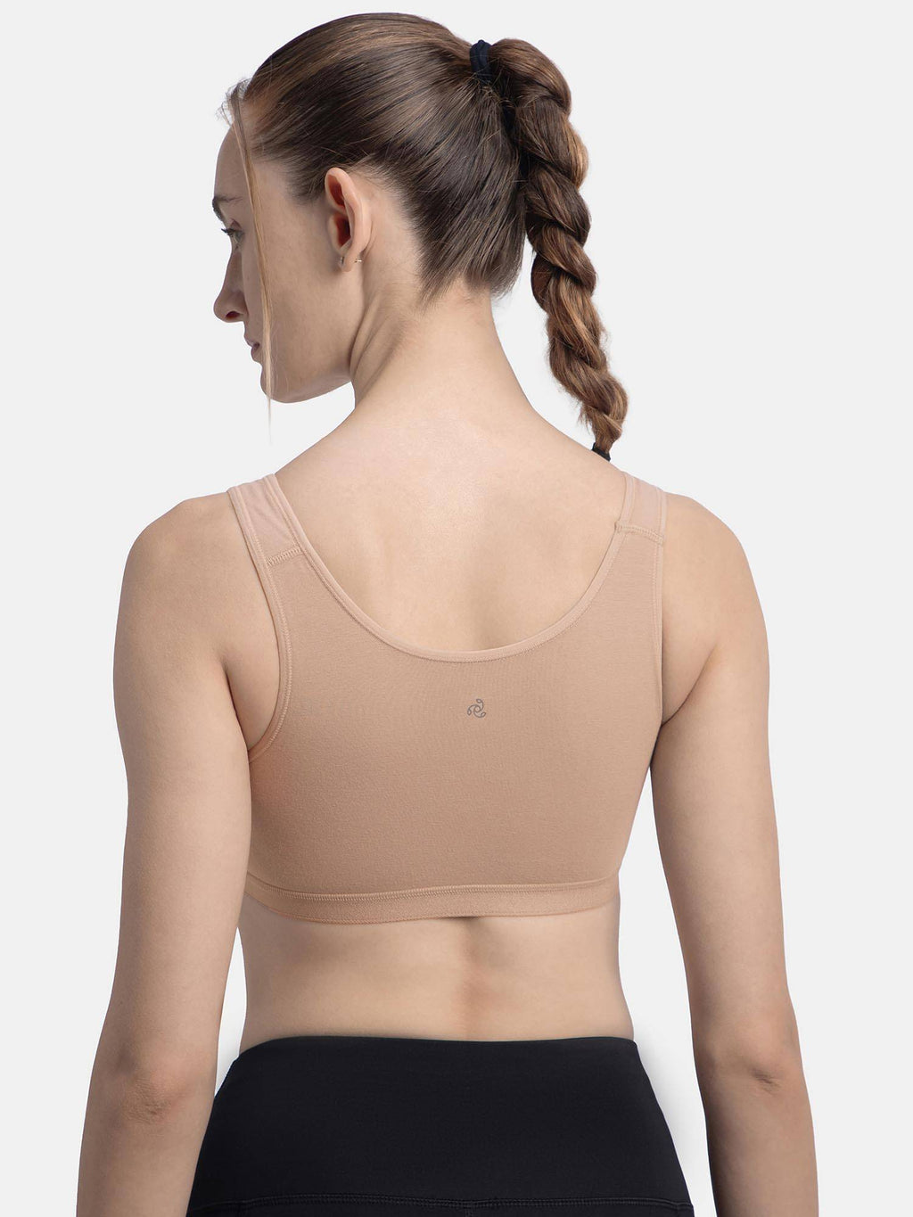 1376 Wirefree Non Padded Cotton Elastane Active Bra - Mocha | sb09 - view 4