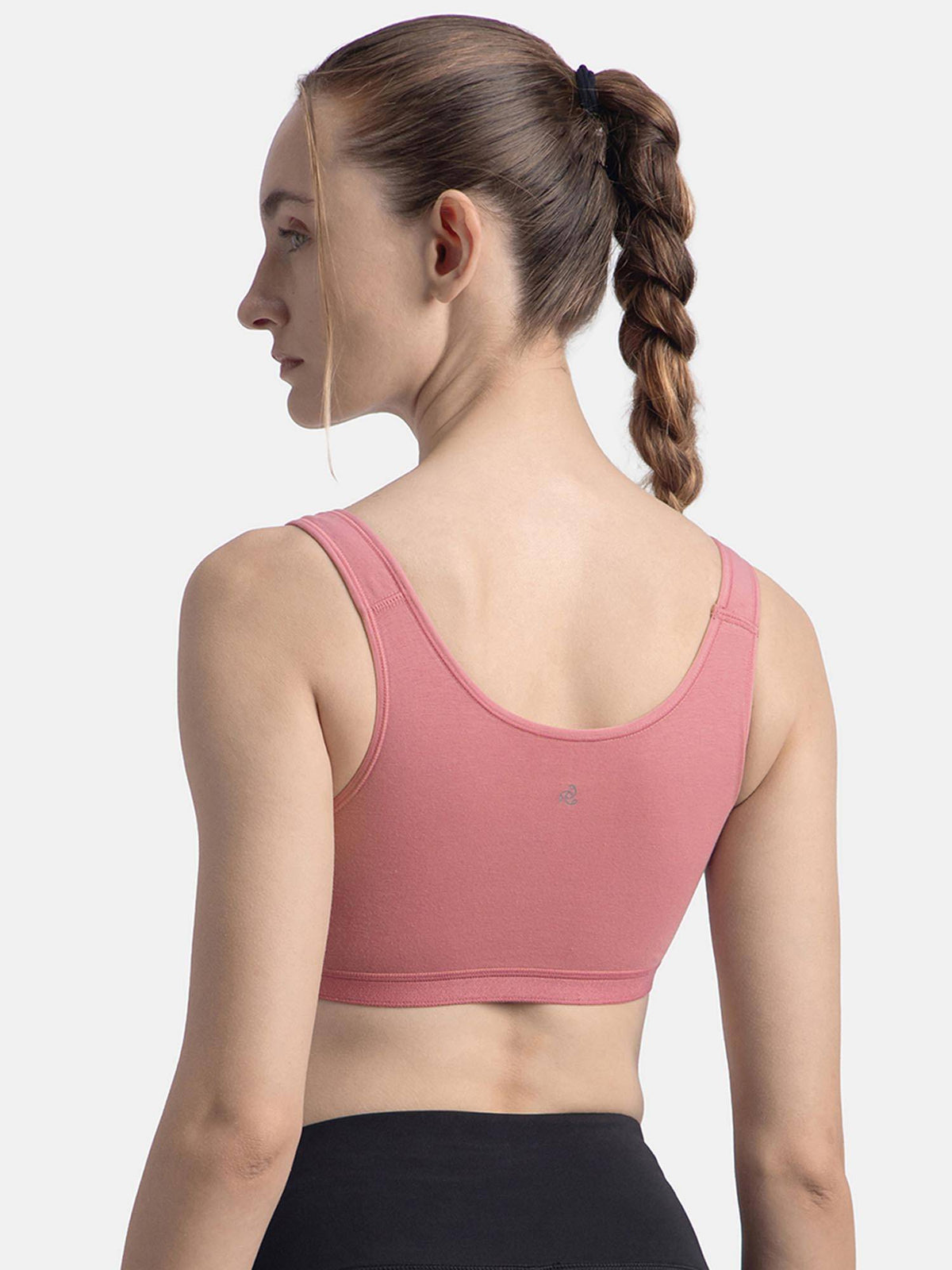 1376 Wirefree Non Padded Cotton Elastane Active Bra - Heather Rose | sb09 - view 4