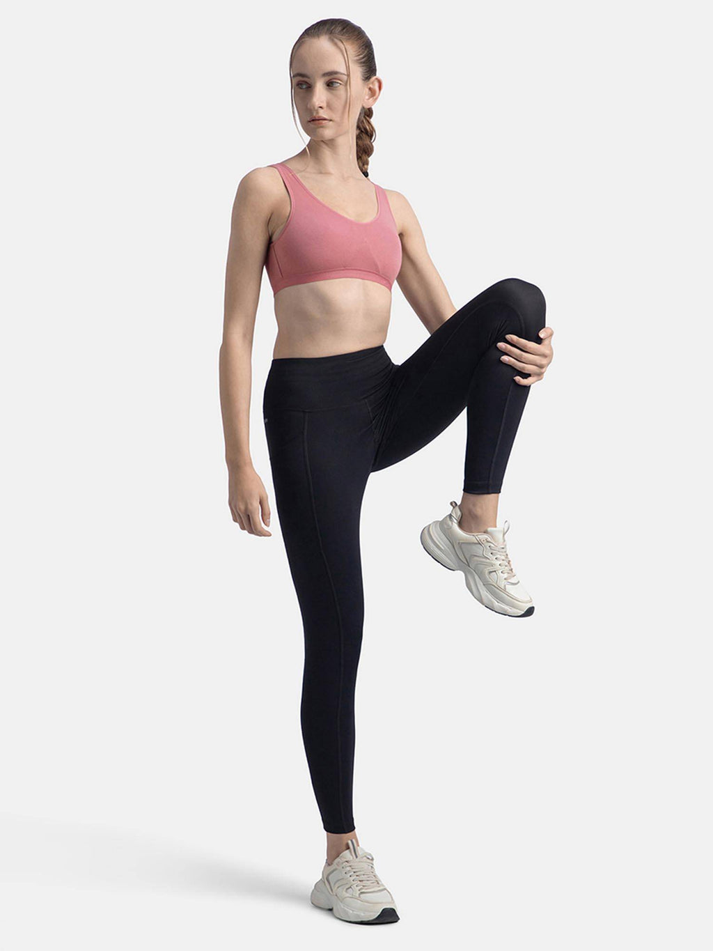 1376 Wirefree Non Padded Cotton Elastane Active Bra - Heather Rose | sb09 - view 5