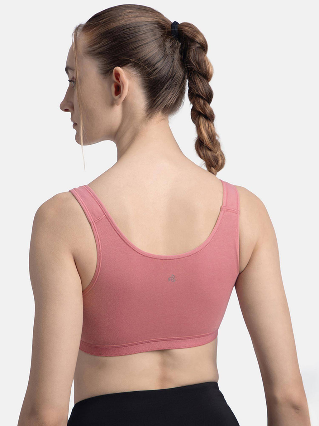 1376 Wirefree Non Padded Cotton Elastane Active Bra - Heather Rose | sb09 - view 8