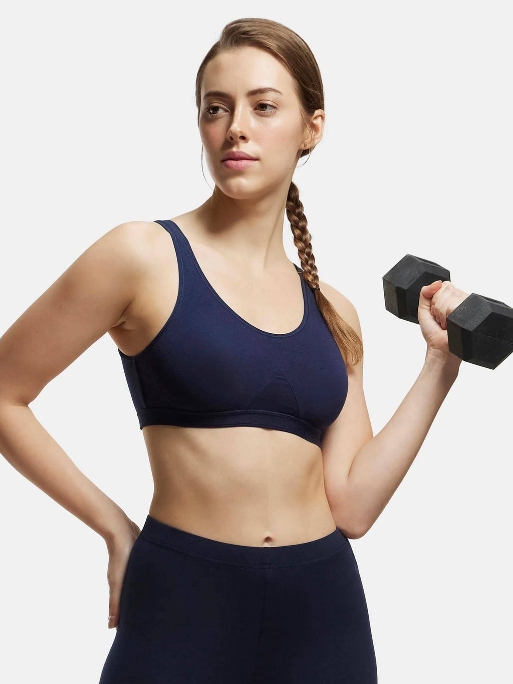 1376 Wirefree Non Padded Cotton Elastane Active Bra - Skin | sb09 - view 45