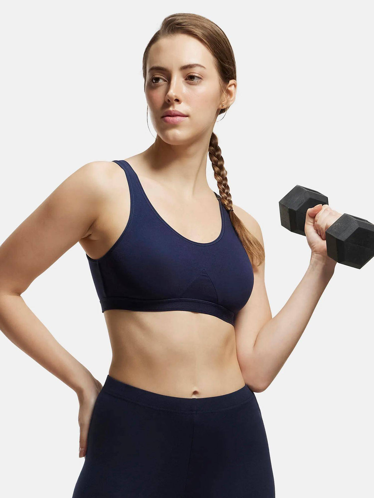1376 Wirefree Non Padded Cotton Elastane Active Bra - Mocha | sb09 - view 38