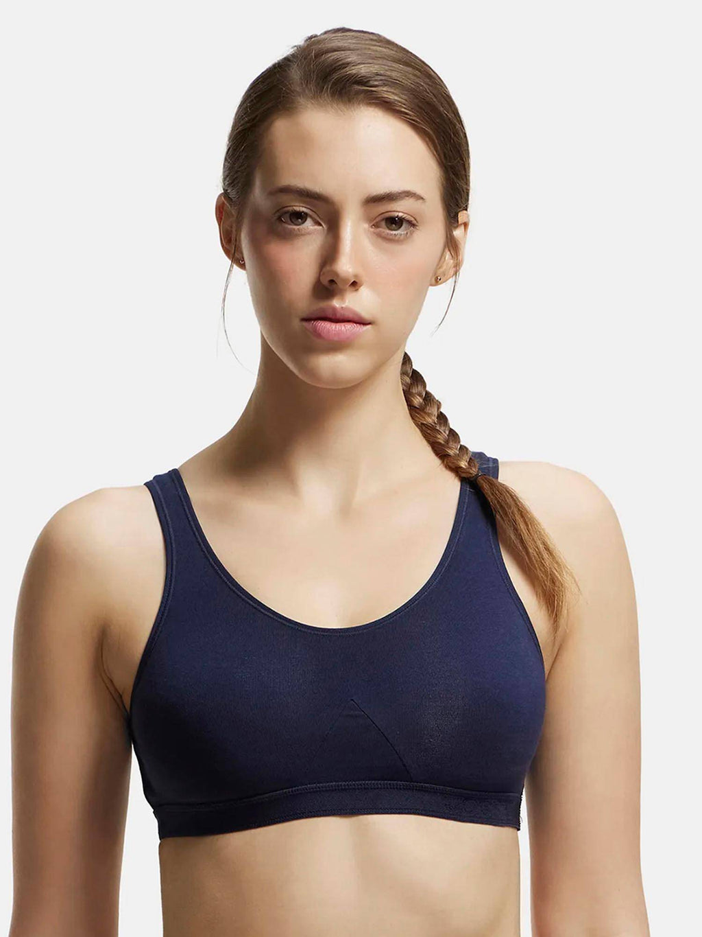 1376 Wirefree Non Padded Cotton Elastane Active Bra - Skin | sb09 - view 46