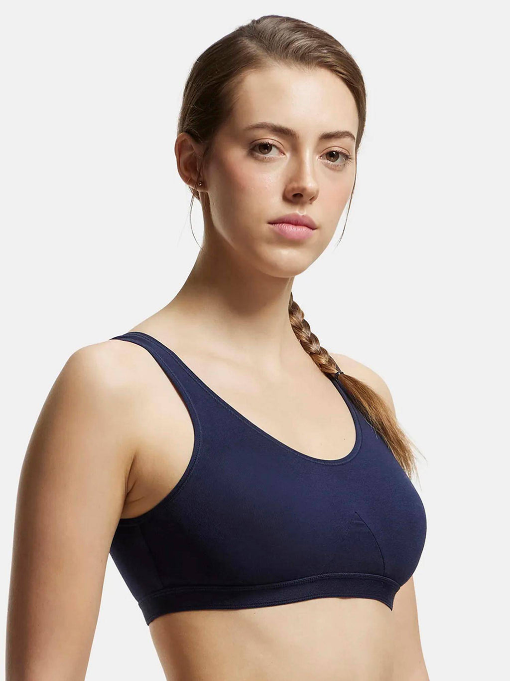 1376 Wirefree Non Padded Cotton Elastane Active Bra - Skin | sb09 - view 47
