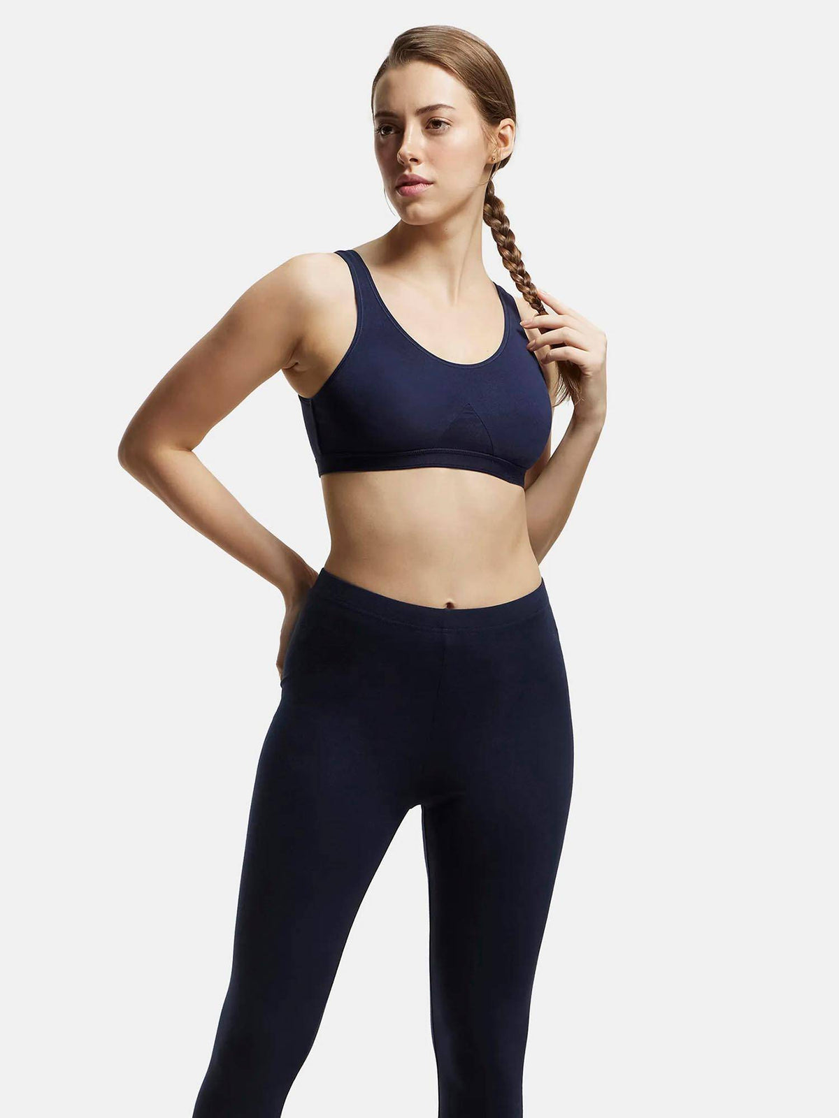 1376 Wirefree Non Padded Cotton Elastane Active Bra - Heather Rose | sb09 - view 37