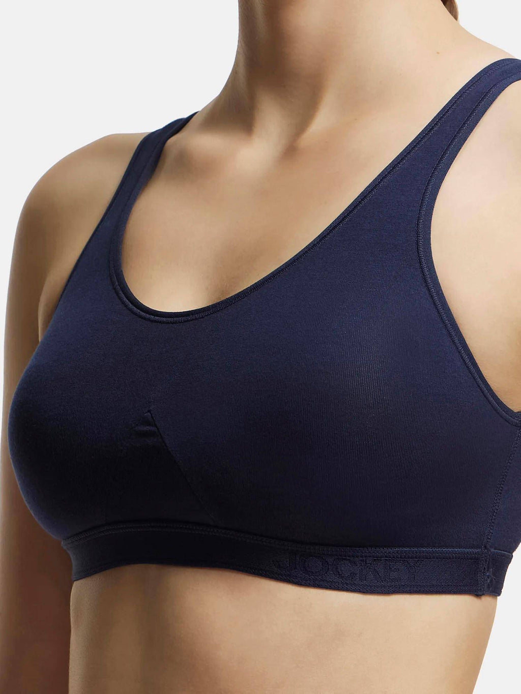 1376 Wirefree Non Padded Cotton Elastane Active Bra - Mocha | sb09 - view 44