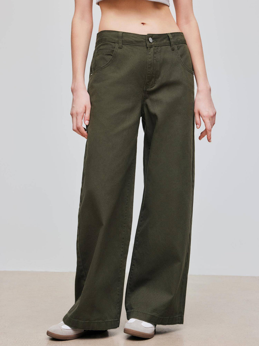 Denim Low Rise Solid Pocket Wide Leg Jeans | WL90 - view 1