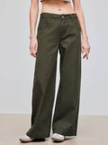 Denim Low Rise Solid Pocket Wide Leg Jeans | WL90 - view 1