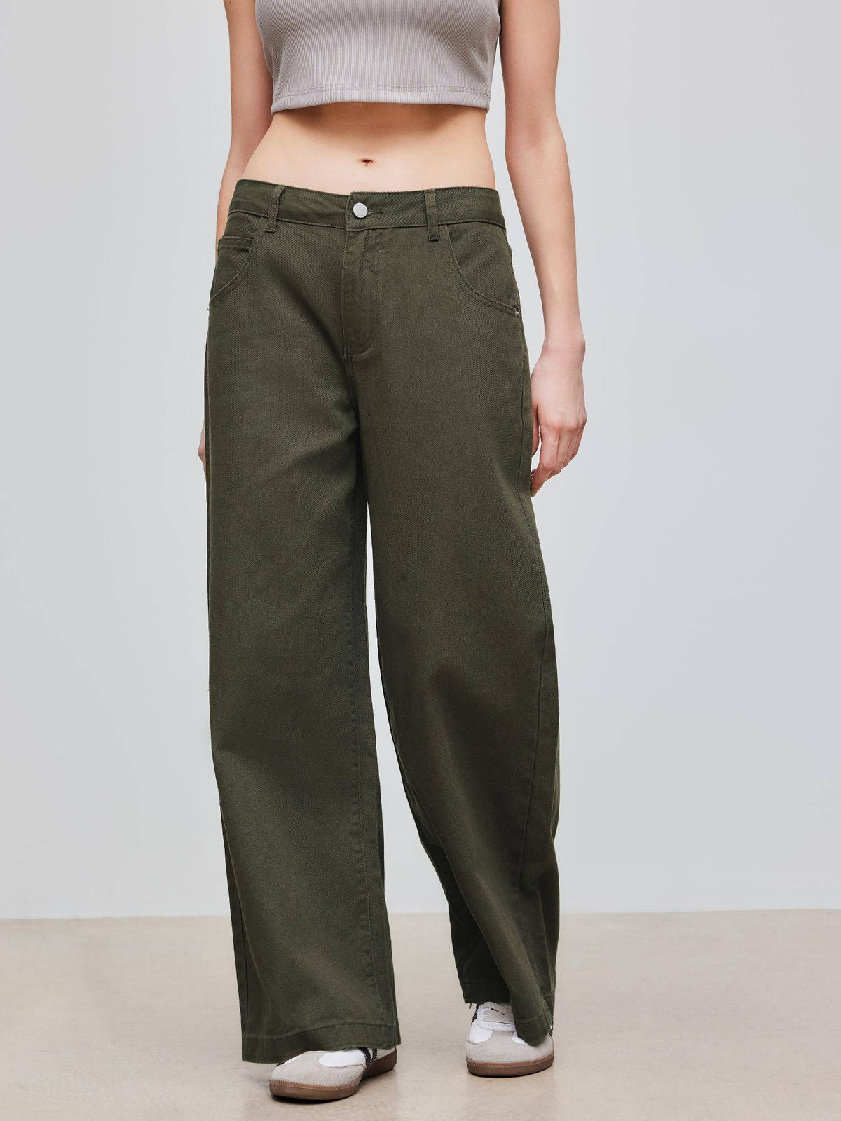 Denim Low Rise Solid Pocket Wide Leg Jeans | WL90 - view 3