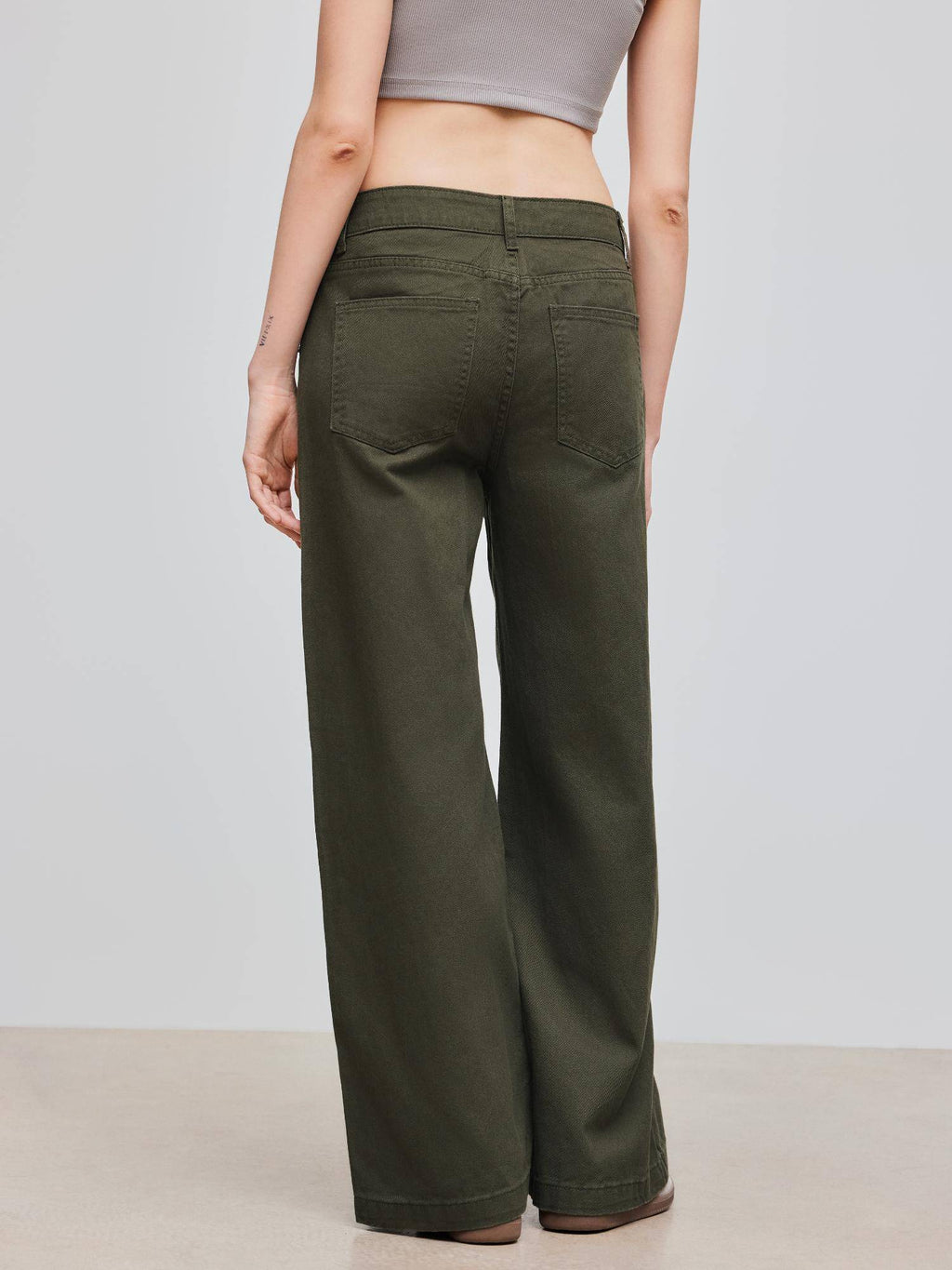 Denim Low Rise Solid Pocket Wide Leg Jeans | WL90 - view 5