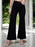 Womens Black Bootcut Leg High Rise Regular-Length Stretchable Denim Jeans | BT10 - view 1