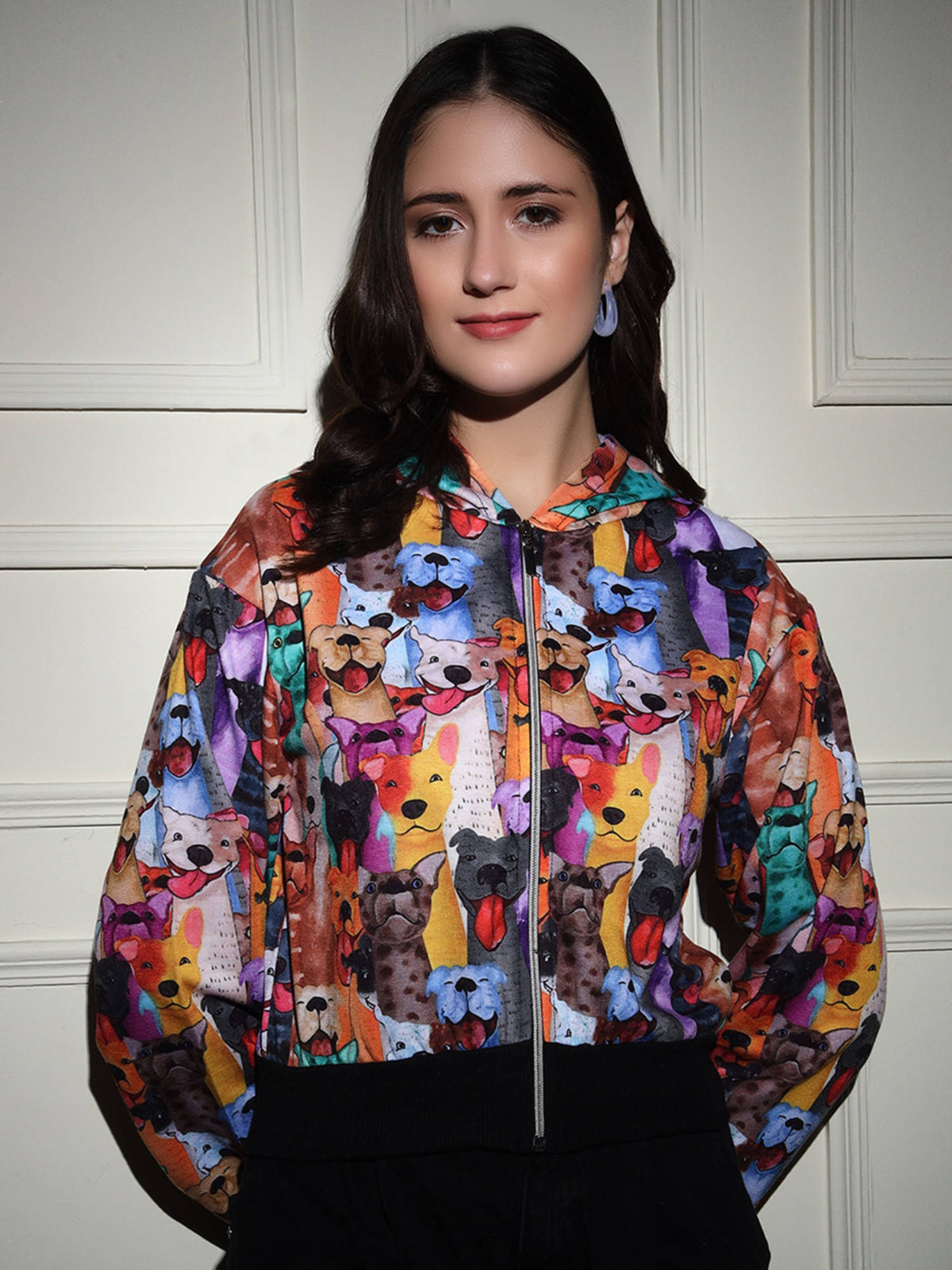 Multi-Color Stylish Animal Printed Puffer Jacket | JC78 - view 1