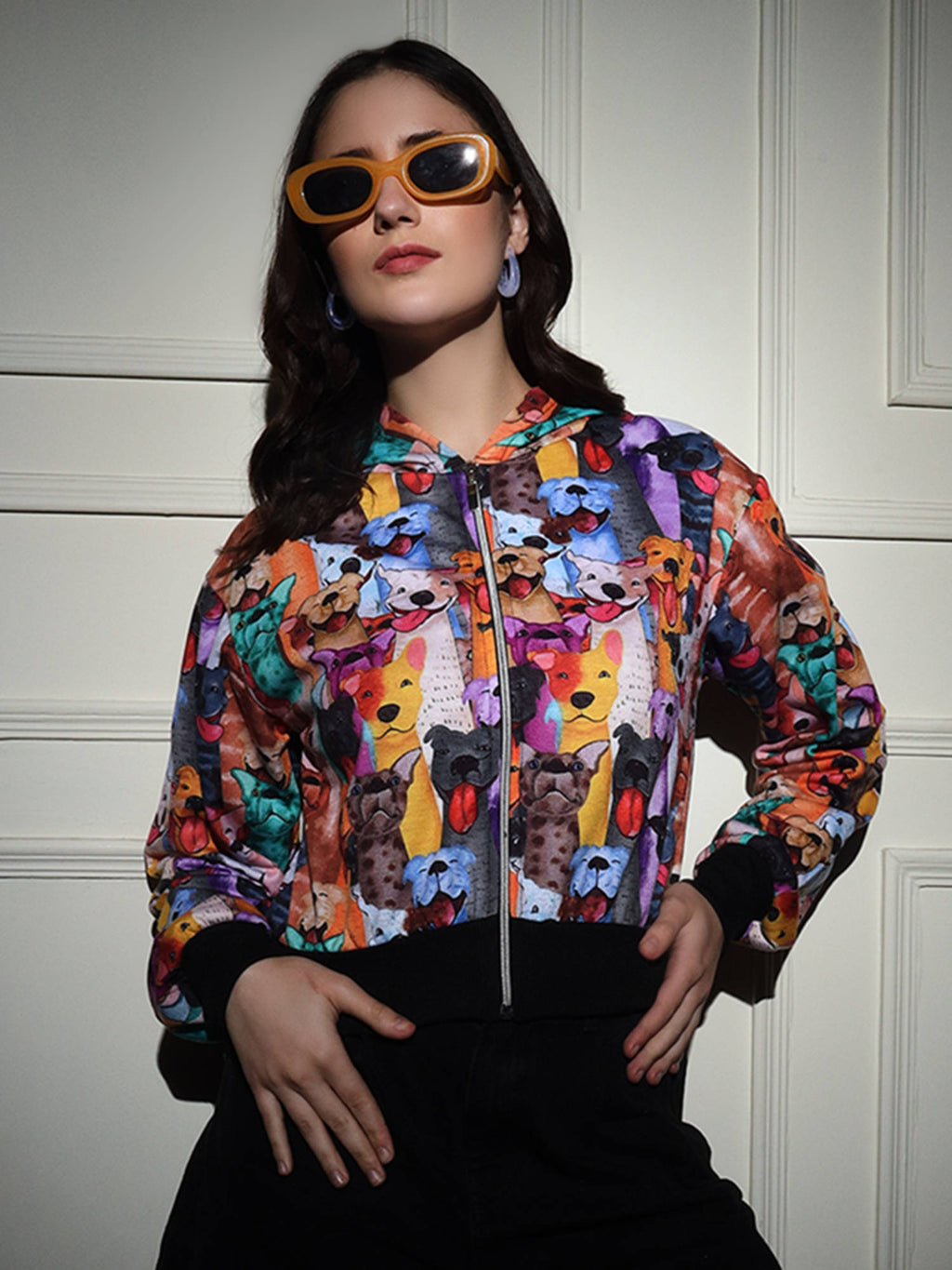 Multi-Color Stylish Animal Printed Puffer Jacket | JC78 - view 2