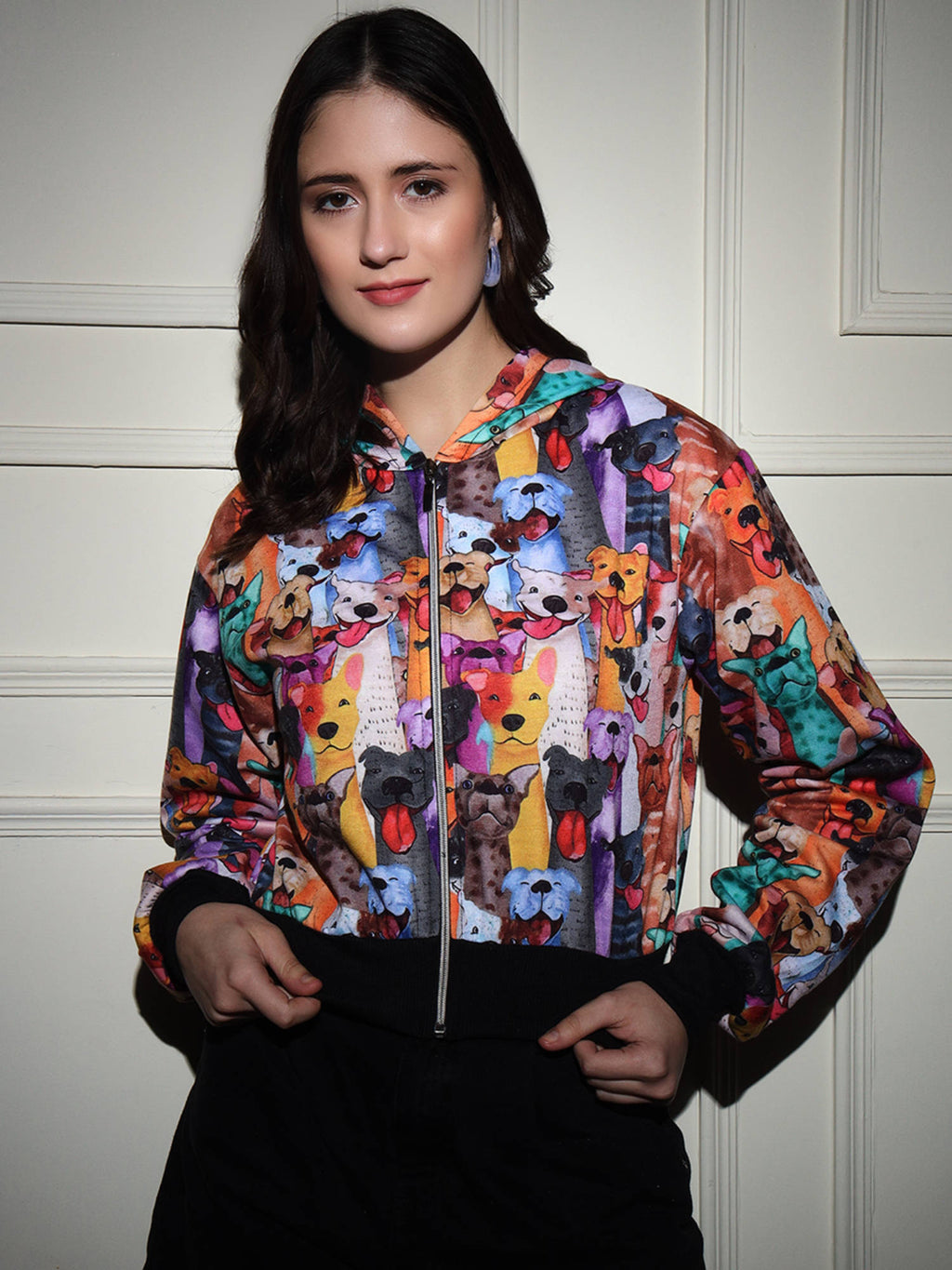 Multi-Color Stylish Animal Printed Puffer Jacket | JC78 - view 3