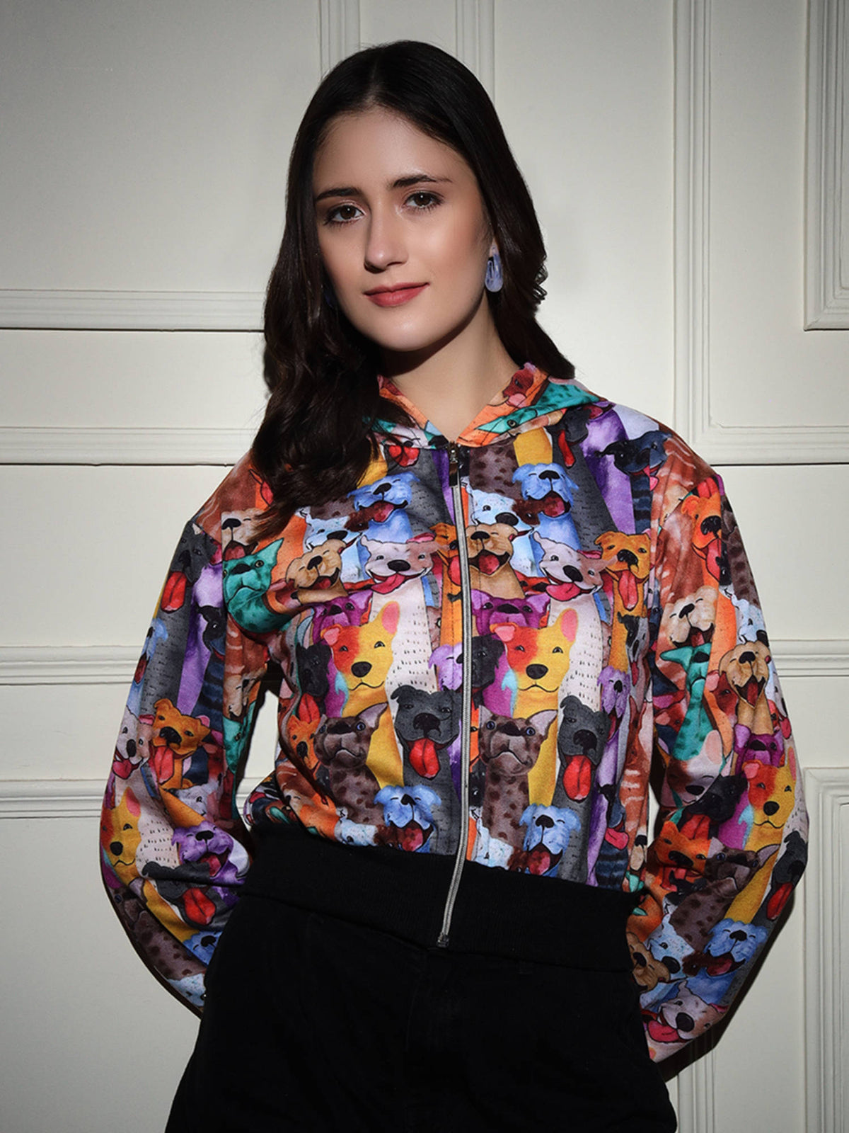 Multi-Color Stylish Animal Printed Puffer Jacket | JC78 - view 4