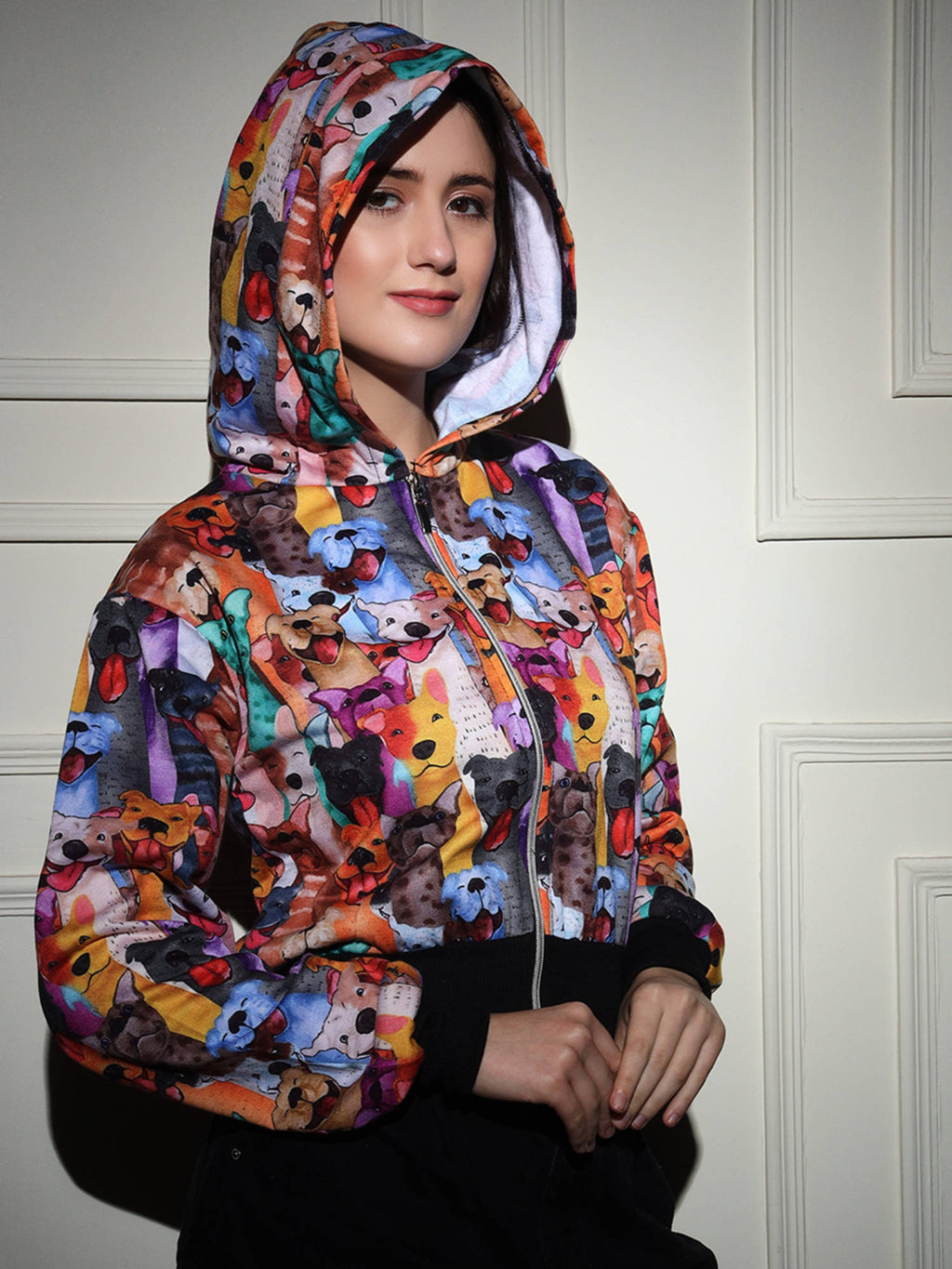 Multi-Color Stylish Animal Printed Puffer Jacket | JC78 - view 7