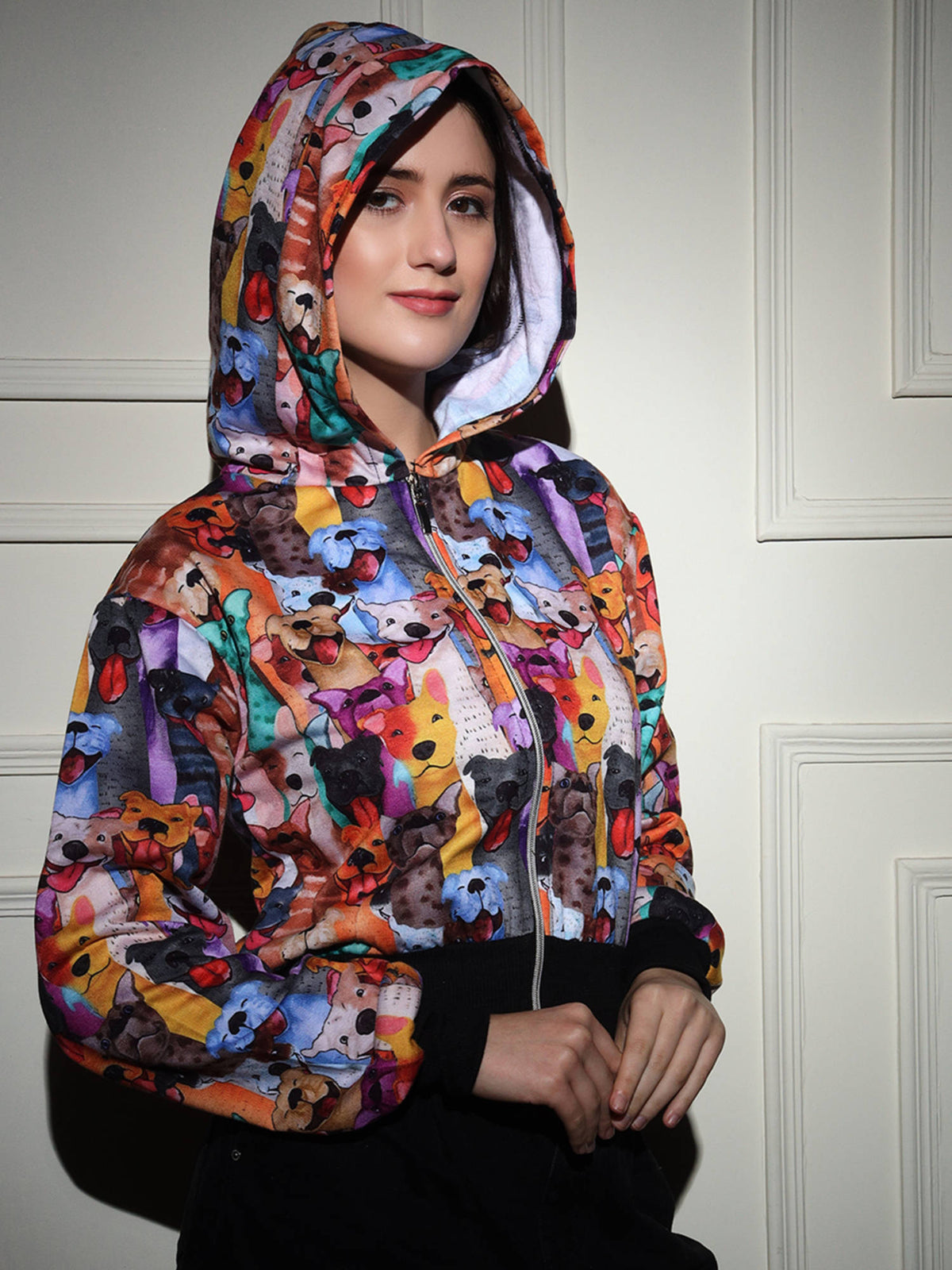 Multi-Color Stylish Animal Printed Puffer Jacket | JC78 - view 7