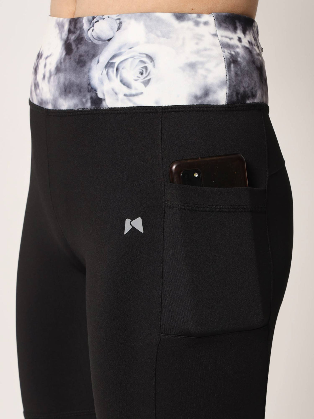 High Waist Printerd Belt Shorts Black - view 5