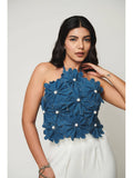 Halter Neck 3D Flower Top | HT67 - view 1