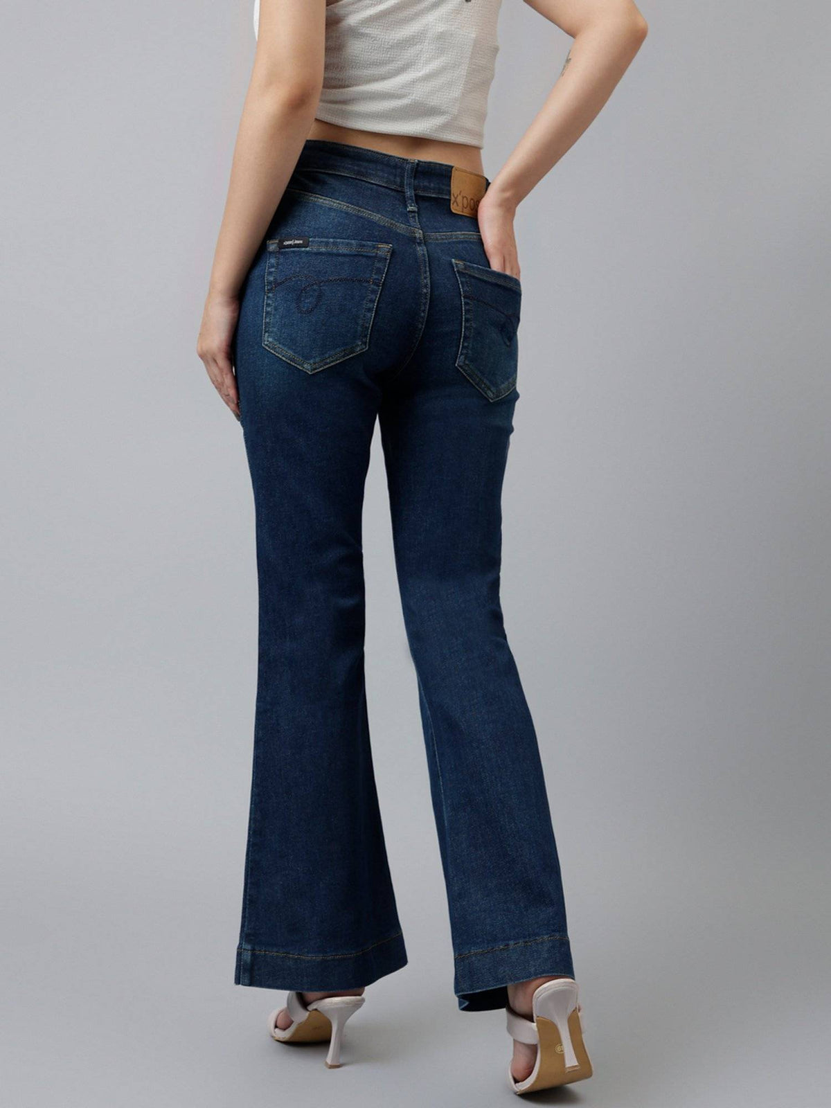 Women Blue Comfort Boot Cut High Rise Stretchable Jeans | BT10 - view 3