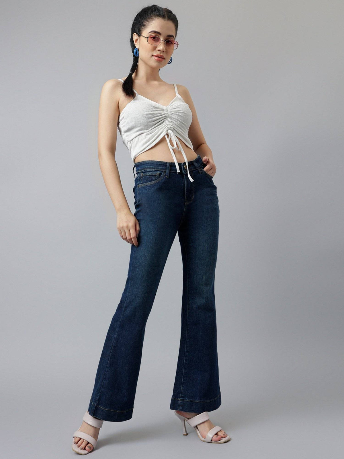 Women Blue Comfort Boot Cut High Rise Stretchable Jeans | BT10 - view 4