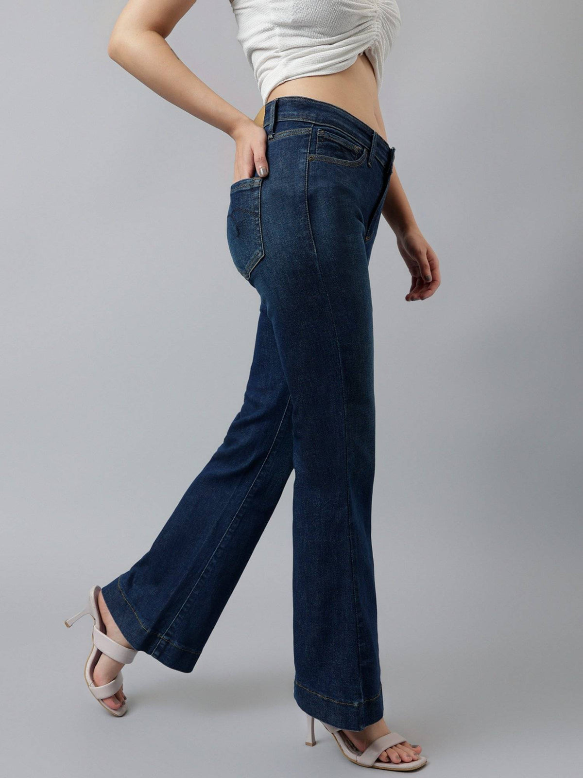 Women Blue Comfort Boot Cut High Rise Stretchable Jeans | BT10 - view 5