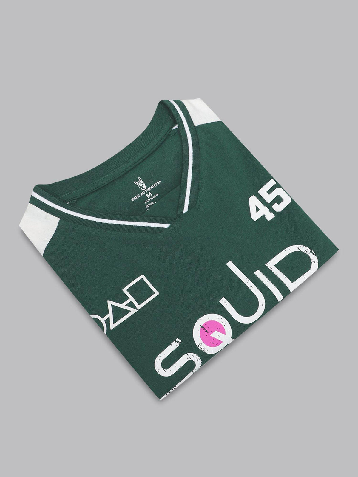 Official Squid Game Women Half Sleeves V-Neck Graphic Printed Loose T-Shirt | TS56 - view 2