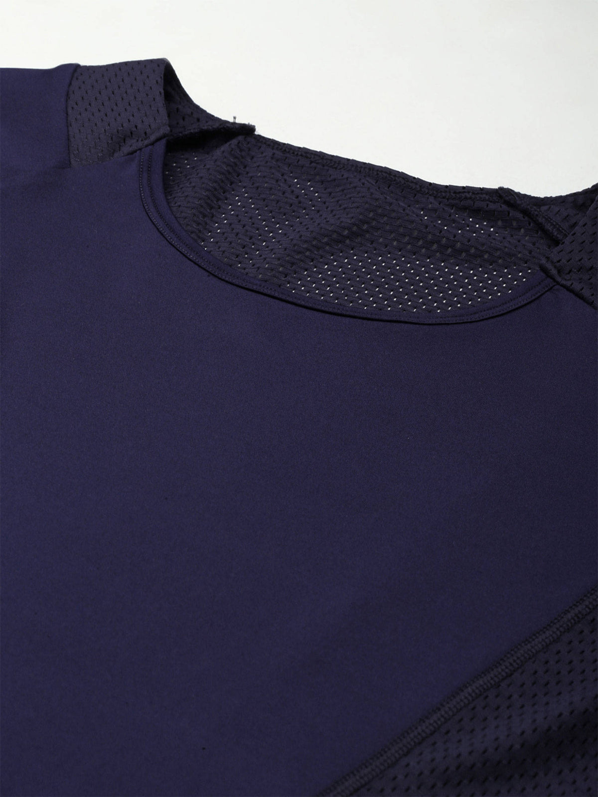 Women Navy Blue Self Design Relaxed Fit Sports T-shirt | TT89 - view 5