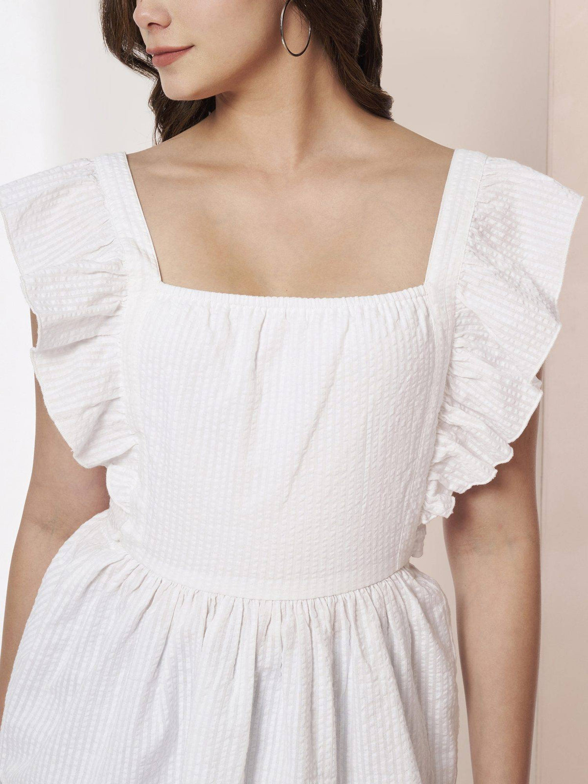 Flared Sleeve Cotton Peplum Top | pt51 - view 4