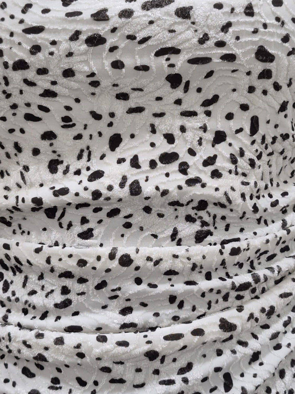 White Dalmation Print Asymmetrical Hem Halter Top | HT67 - view 5