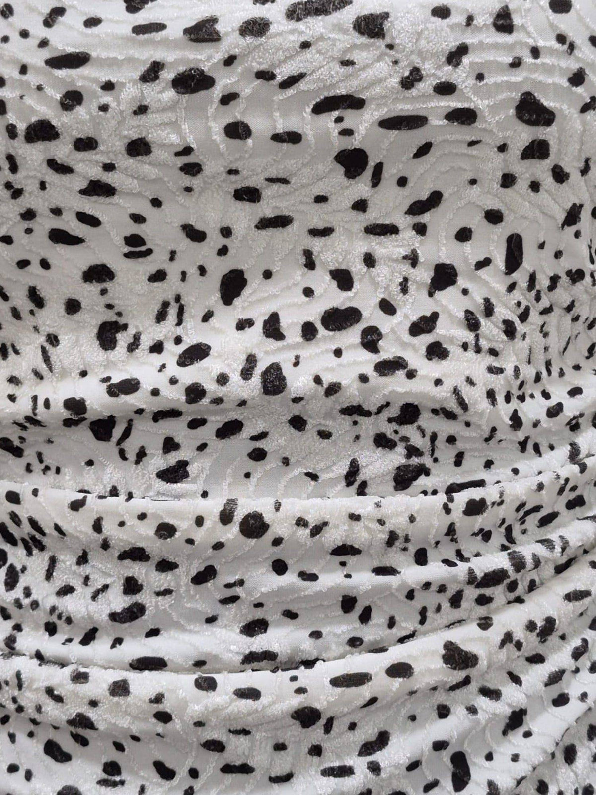 White Dalmation Print Asymmetrical Hem Halter Top | HT67 - view 5