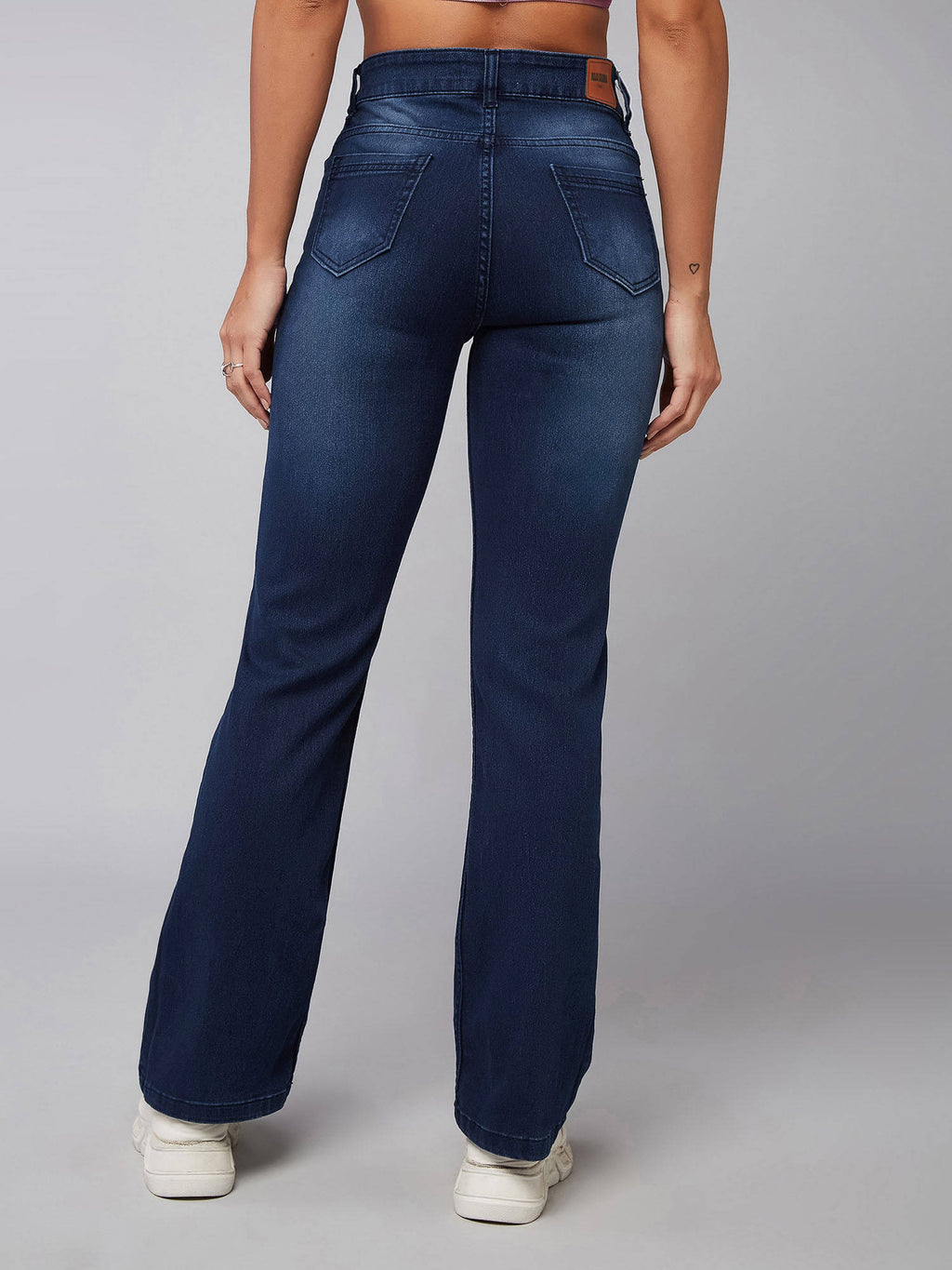 Women Navy Blue Straight Regular Stretchable Denim Jeans | ST23 - view 5